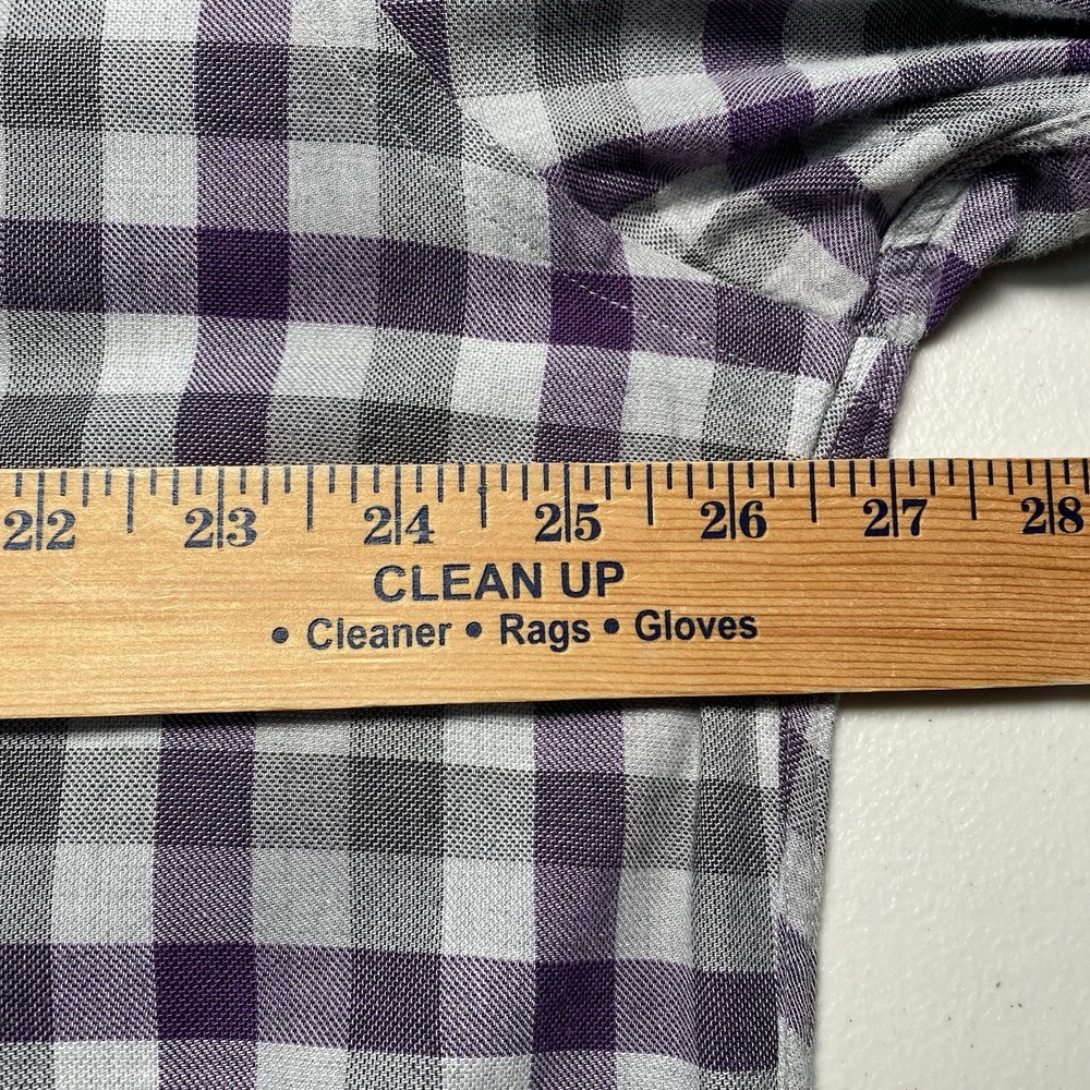 Hammer Made Shirt 18.5 46 Mens L/S Button Up Purple Gingham Check Preppy - Picture 4 of 9